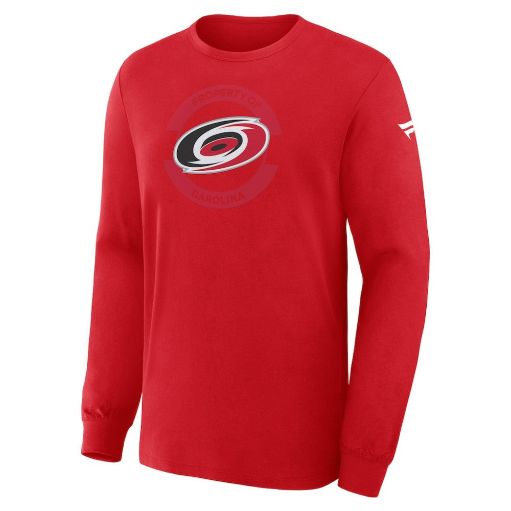NHL Red Carolina Hurricanes Fanatics Authentic Pro Property Of Practice Long Sleeve T-Shirt