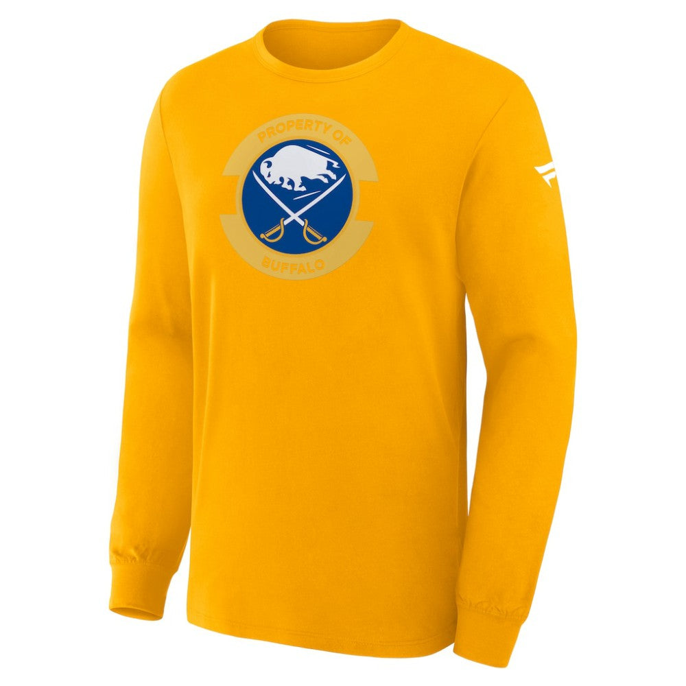 NHL Gold Buffalo Sabres Fanatics Authentic Pro Property Of Practice Long Sleeve T-Shirt