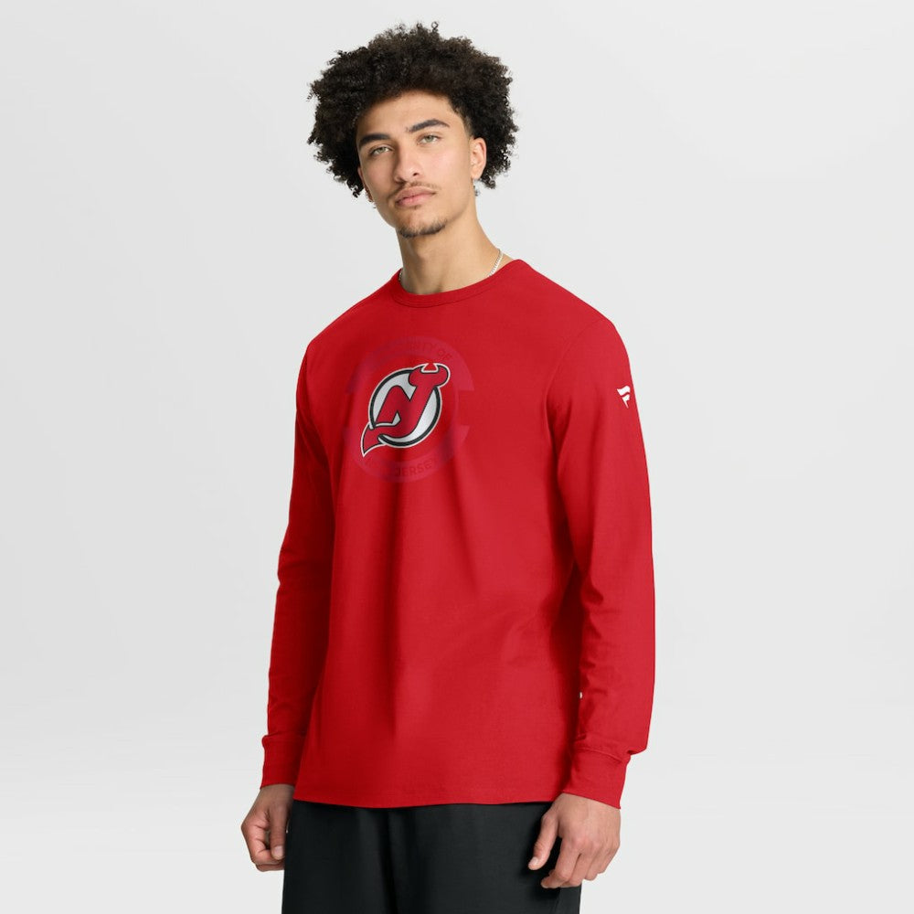 NHL Red New Jersey Devils Fanatics Authentic Pro Property Of Practice Long Sleeve T-Shirt