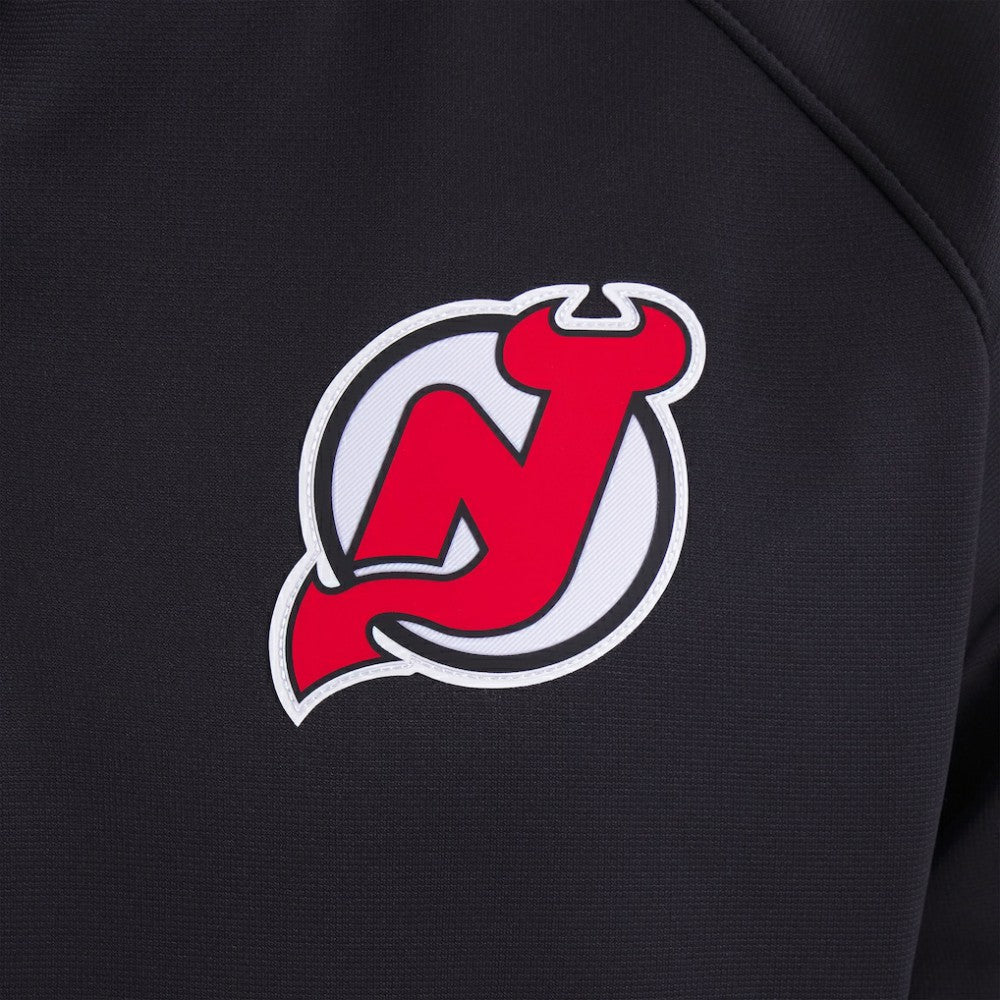 NHL Black New Jersey Devils Fanatics Authentic Pro Rink Raglan Quarter-Zip Pullover