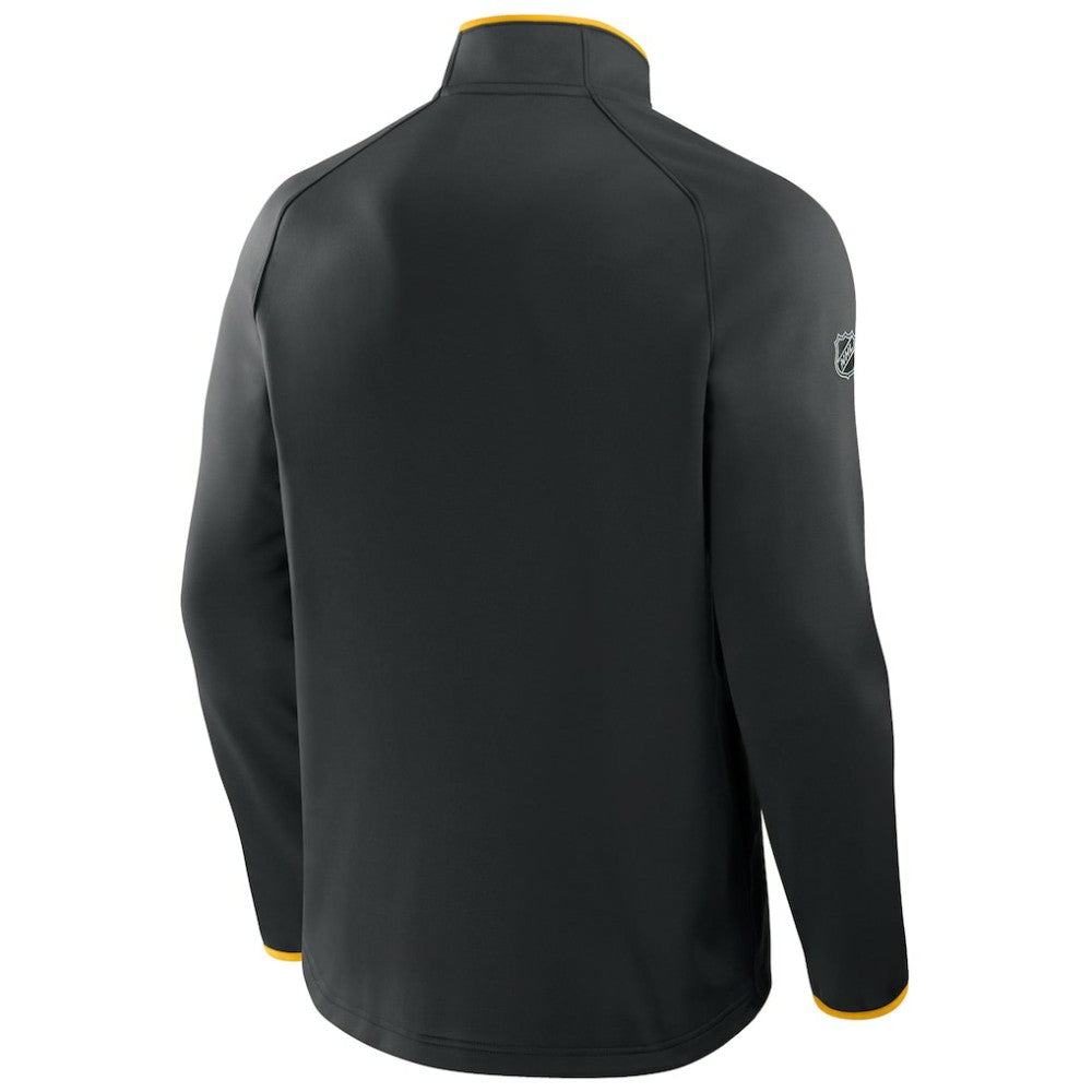 NHL Black Pittsburgh Penguins Fanatics Authentic Pro Rink Raglan Quarter-Zip Pullover