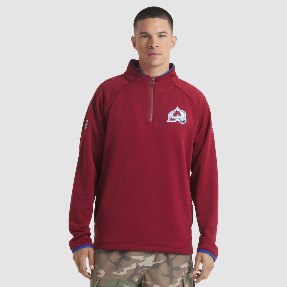 NHL Burgundy Colorado Avalanche Fanatics Authentic Pro Rink Raglan Quarter-Zip Pullover