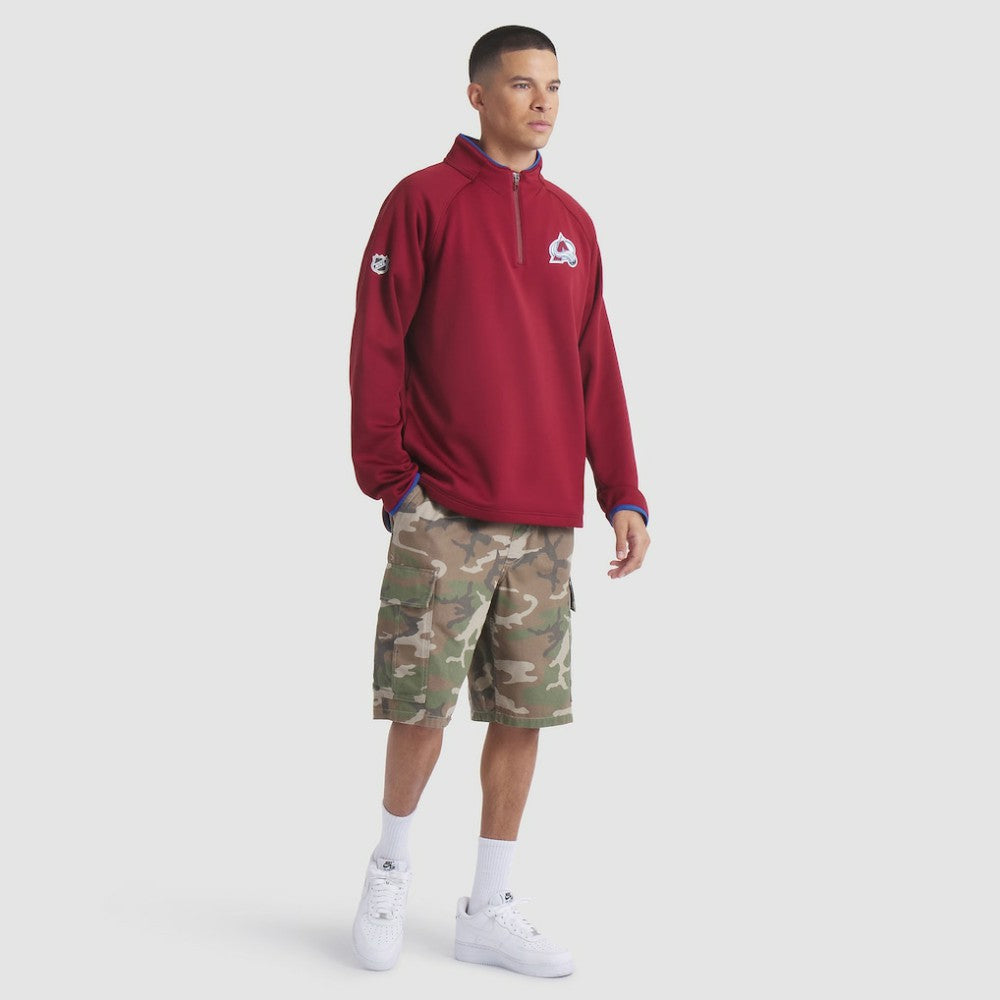 NHL Burgundy Colorado Avalanche Fanatics Authentic Pro Rink Raglan Quarter-Zip Pullover