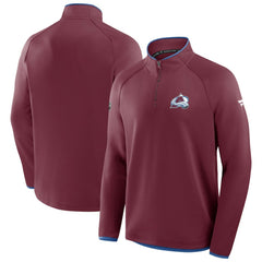 NHL Burgundy Colorado Avalanche Fanatics Authentic Pro Rink Raglan Quarter-Zip Pullover