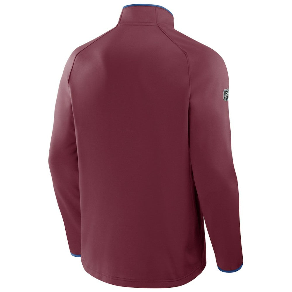 NHL Burgundy Colorado Avalanche Fanatics Authentic Pro Rink Raglan Quarter-Zip Pullover