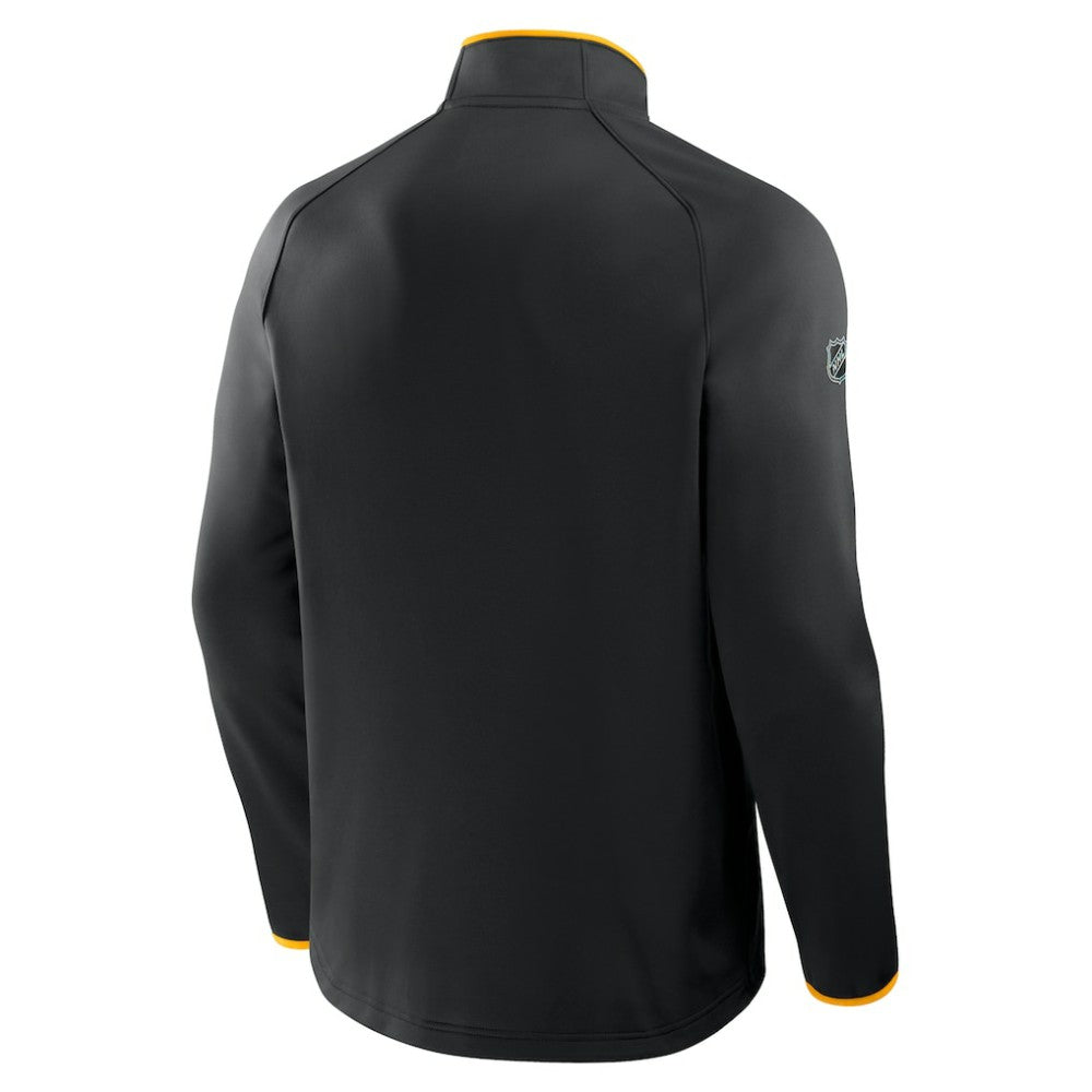 NHL Black Boston Bruins Fanatics Authentic Pro Rink Raglan Quarter-Zip Pullover