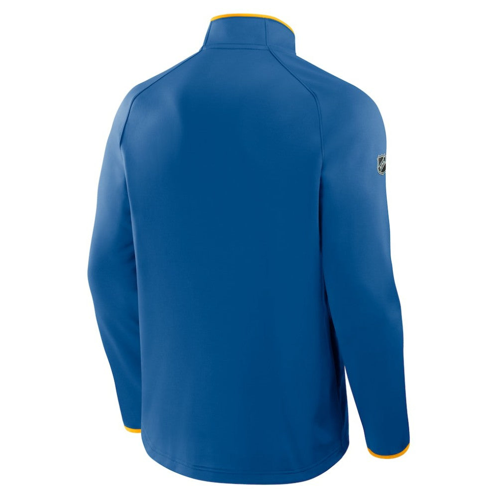 NHL Blue St. Louis Blues Fanatics Authentic Pro Rink Raglan Quarter-Zip Pullover