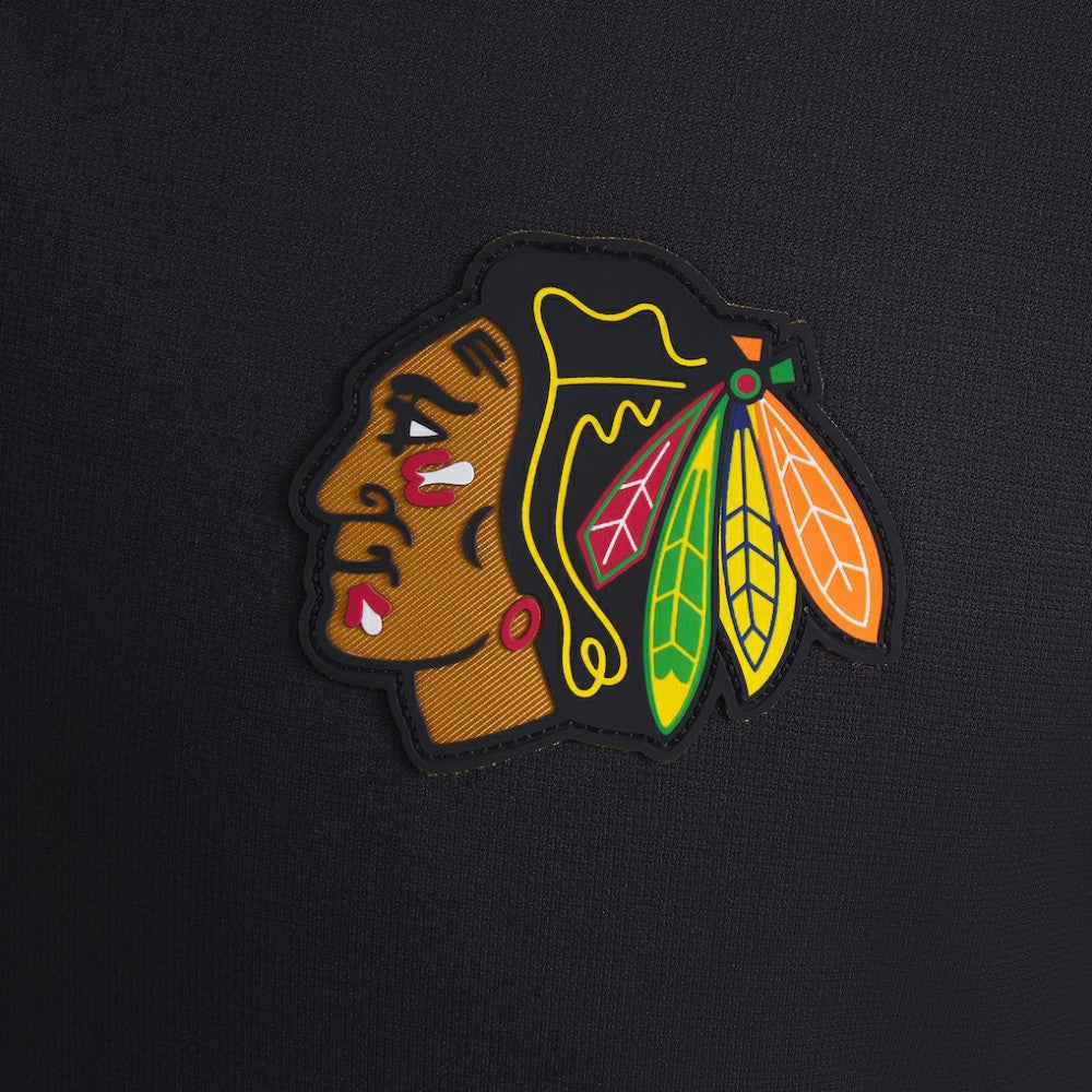 NHL Black Chicago Blackhawks Fanatics Authentic Pro Rink Raglan Quarter-Zip Pullover