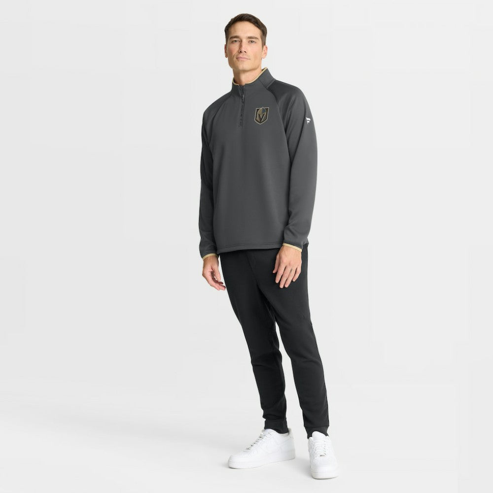 NHL Black Vegas Golden Knights Fanatics Authentic Pro Rink Raglan Quarter-Zip Pullover