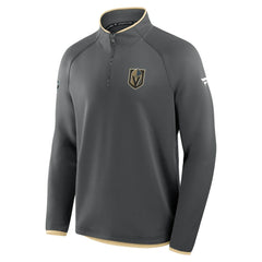 NHL Black Vegas Golden Knights Fanatics Authentic Pro Rink Raglan Quarter-Zip Pullover