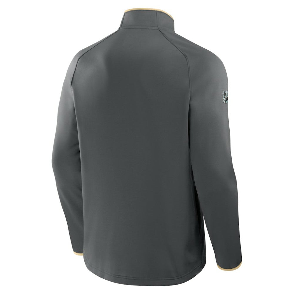NHL Black Vegas Golden Knights Fanatics Authentic Pro Rink Raglan Quarter-Zip Pullover