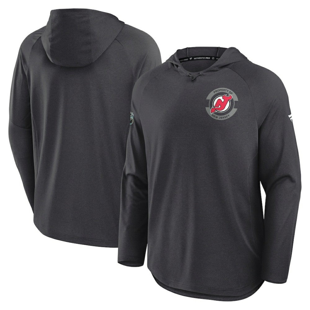 NHL Charcoal New Jersey Devils Fanatics Authentic Pro Rink Hoodie