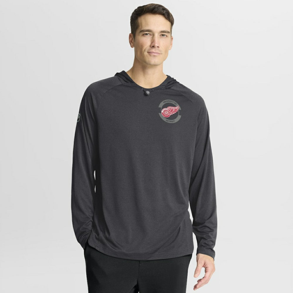 NHL Charcoal Detroit Red Wings Fanatics Authentic Pro Rink Hoodie