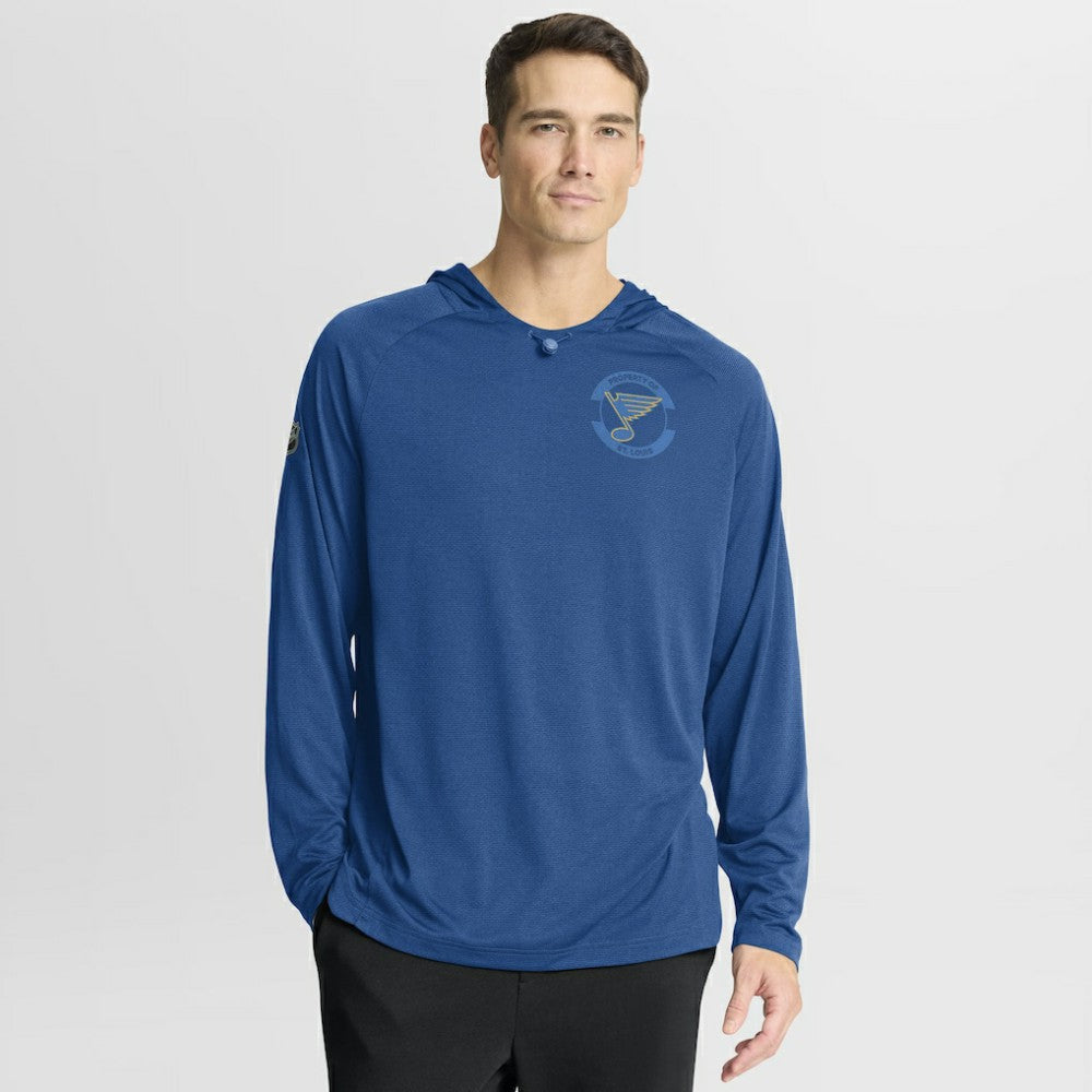 NHL Heather Blue St. Louis Blues Fanatics Authentic Pro Rink Hoodie