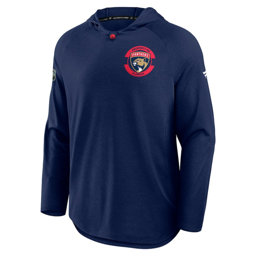 NHL Navy Florida Panthers Fanatics Authentic Pro Rink Raglan Hoodie