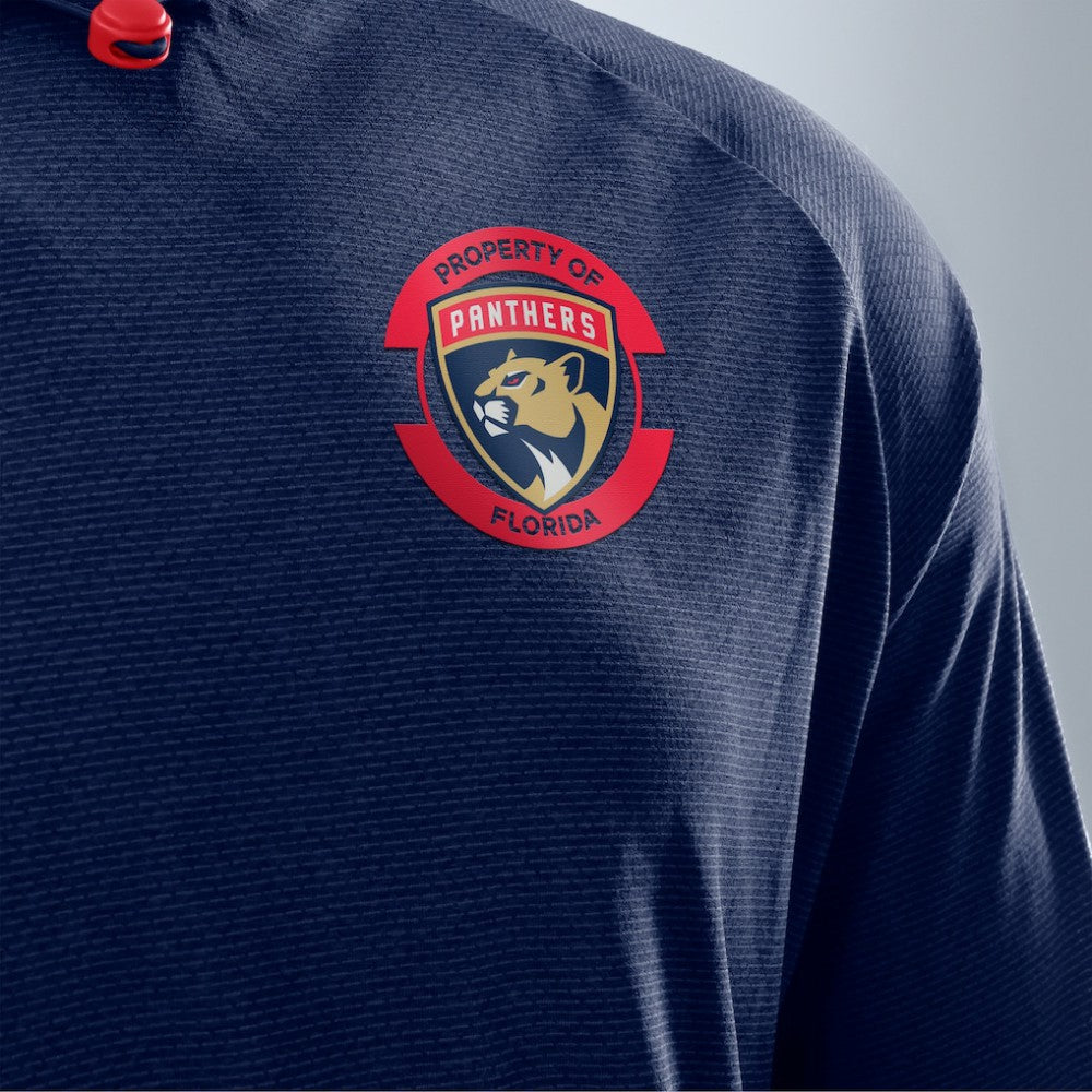 NHL Navy Florida Panthers Fanatics Authentic Pro Rink Raglan Hoodie