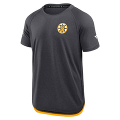 NHL Charcoal Boston Bruins Fanatics Authentic Pro Rink Raglan Performance T-Shirt