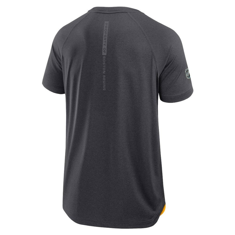 NHL Charcoal Boston Bruins Fanatics Authentic Pro Rink Raglan Performance T-Shirt