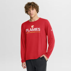 NHL Red Calgary Flames Fanatics Authentic Pro Rink Tech Long Sleeve T-Shirt