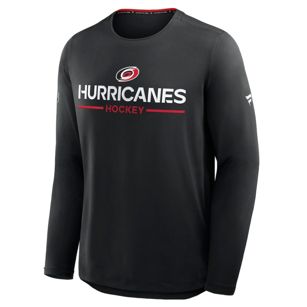 NHL Black Carolina Hurricanes Fanatics Authentic Pro Rink Tech Long Sleeve T-Shirt