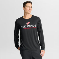 NHL Black Detroit Red Wings Fanatics Authentic Pro Rink Tech Long Sleeve T-Shirt