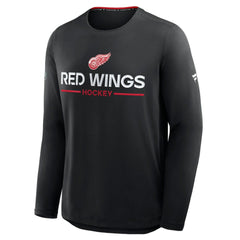 NHL Black Detroit Red Wings Fanatics Authentic Pro Rink Tech Long Sleeve T-Shirt