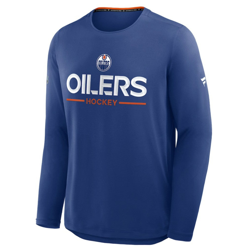 NHL Royal Edmonton Oilers Fanatics Authentic Pro Rink Tech Long Sleeve T-Shirt