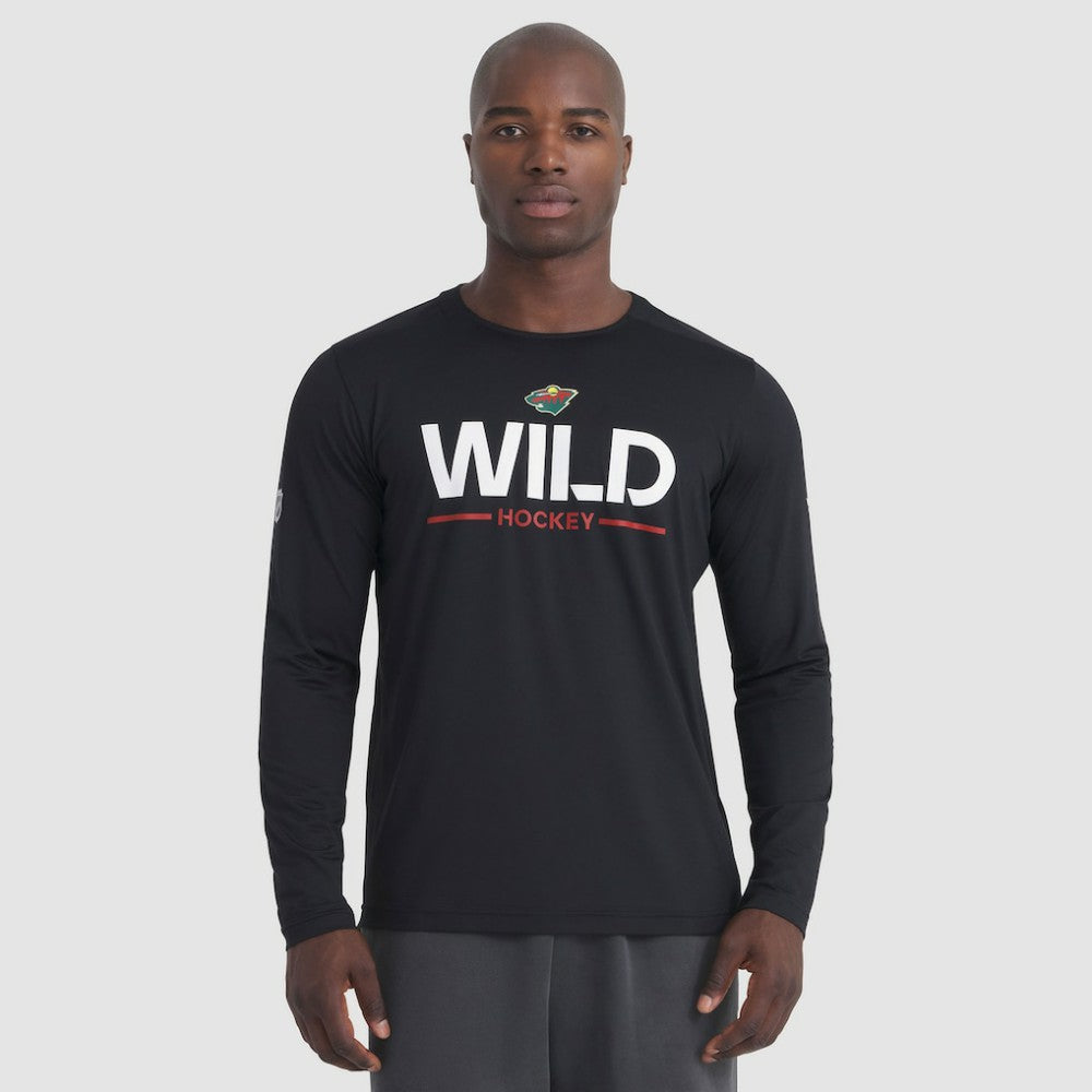NHL Black Minnesota Wild Fanatics Authentic Pro Rink Tech Long Sleeve T-Shirt