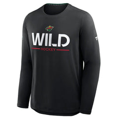 NHL Black Minnesota Wild Fanatics Authentic Pro Rink Tech Long Sleeve T-Shirt