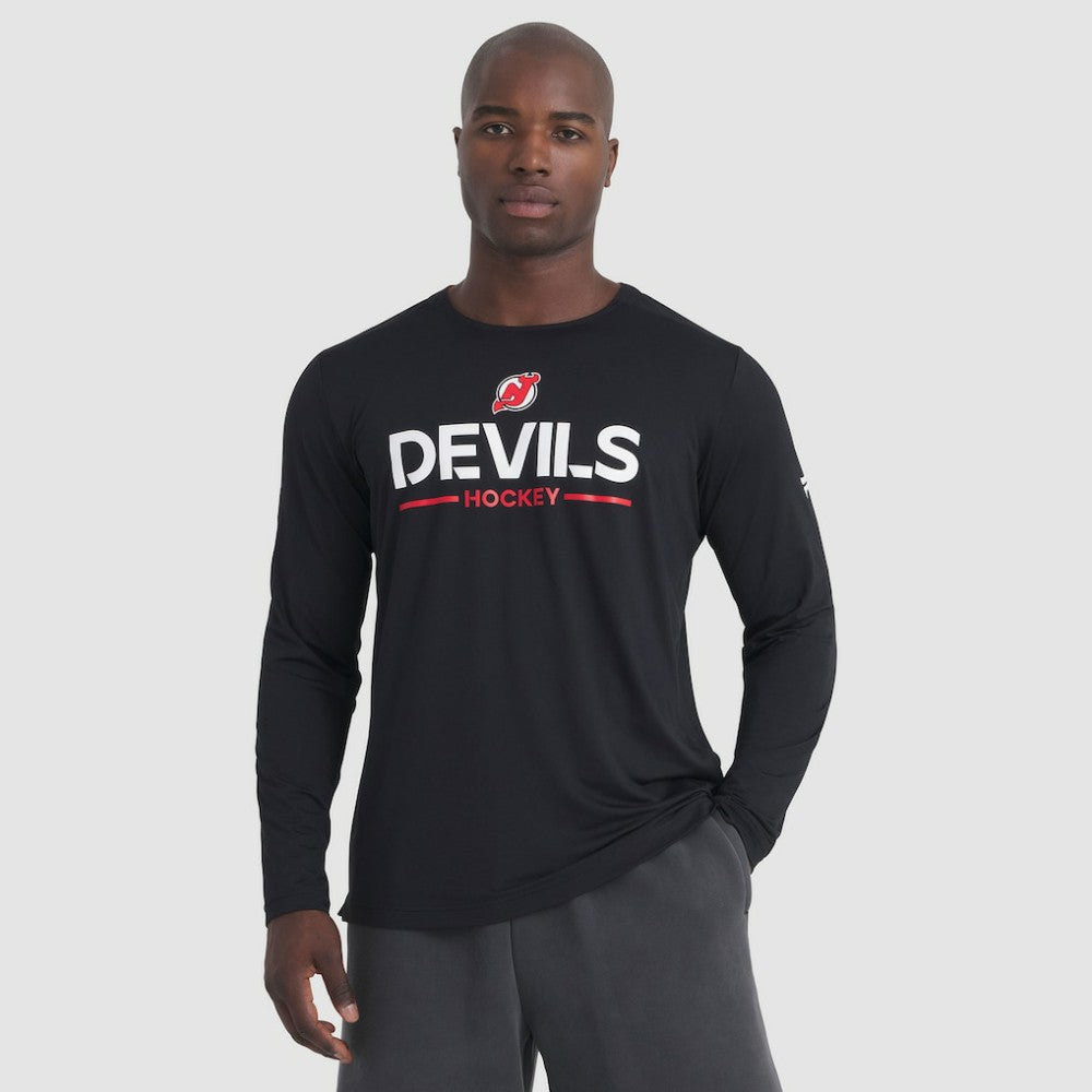 NHL Black New Jersey Devils Fanatics Authentic Pro Rink Tech Long Sleeve T-Shirt