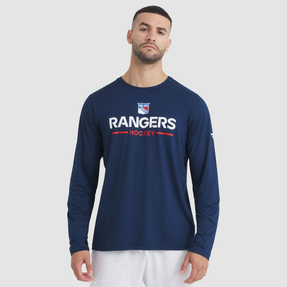 NHL Navy New York Rangers Fanatics Authentic Pro Rink Tech Long Sleeve T-Shirt