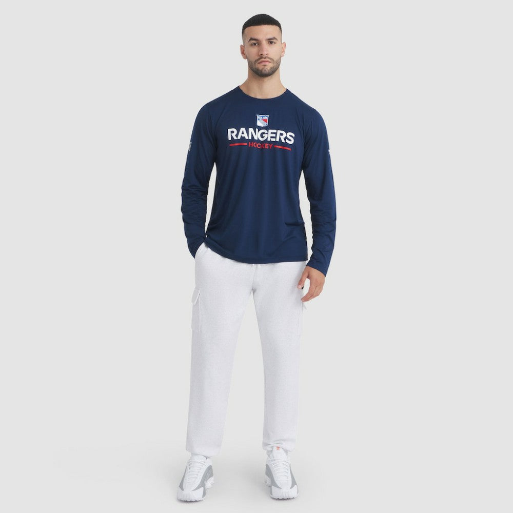 NHL Navy New York Rangers Fanatics Authentic Pro Rink Tech Long Sleeve T-Shirt