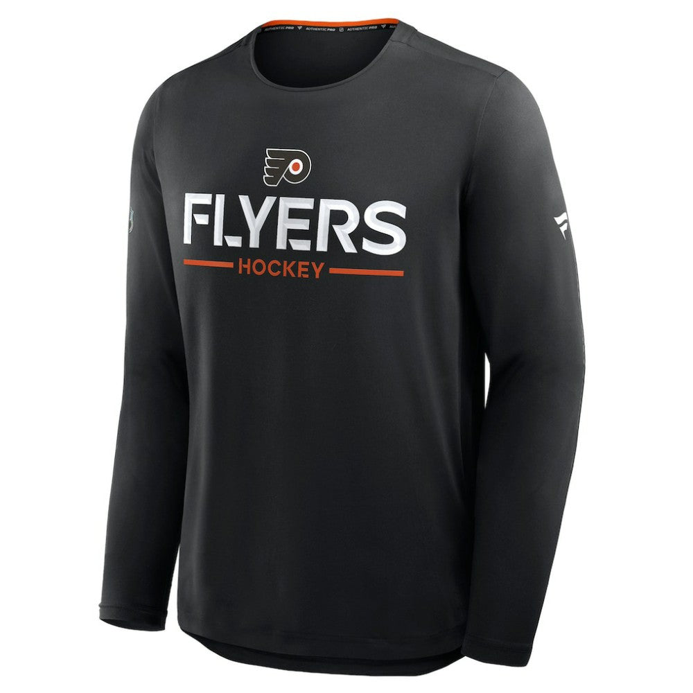 NHL Black Philadelphia Flyers Fanatics Authentic Pro Rink Tech Long Sleeve T-Shirt