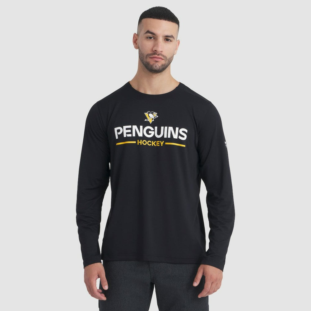 NHL Black Pittsburgh Penguins Fanatics Authentic Pro Rink Tech Long Sleeve T-Shirt