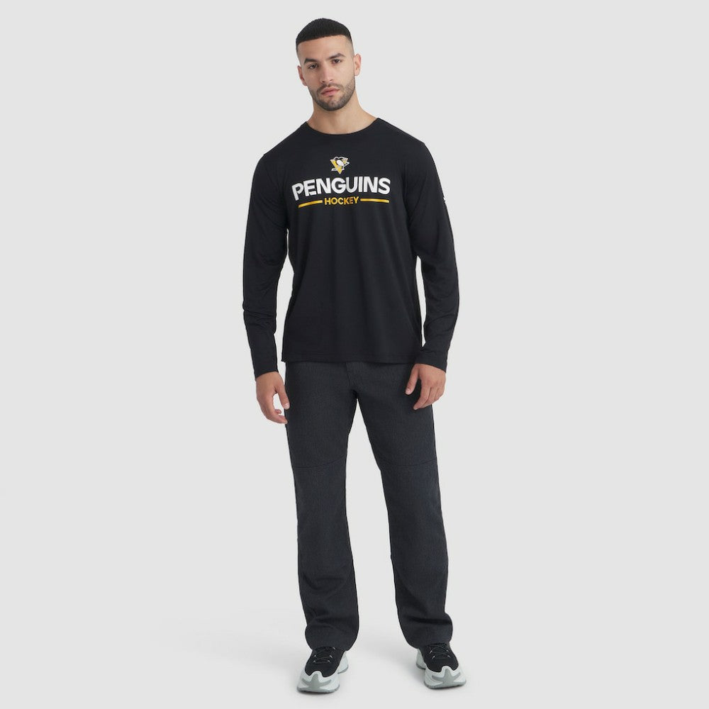 NHL Black Pittsburgh Penguins Fanatics Authentic Pro Rink Tech Long Sleeve T-Shirt