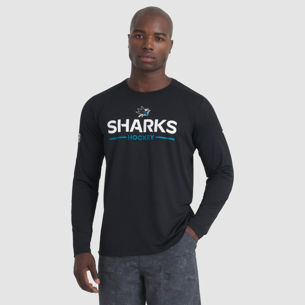 NHL Black San Jose Sharks Fanatics Authentic Pro Rink Tech Long Sleeve T-Shirt