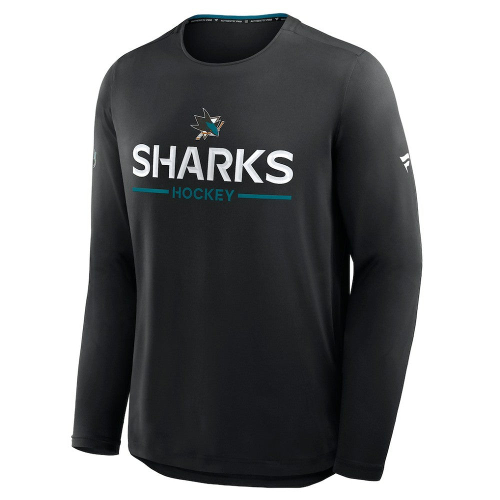 NHL Black San Jose Sharks Fanatics Authentic Pro Rink Tech Long Sleeve T-Shirt