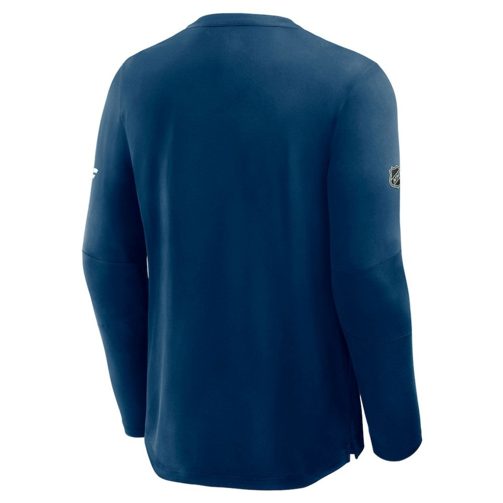 NHL Navy Seattle Kraken Fanatics Authentic Pro Rink Tech Long Sleeve T-Shirt