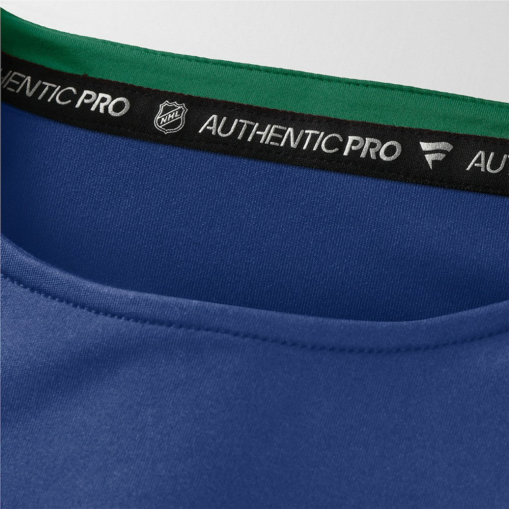 NHL Blue Vancouver Canucks Fanatics Authentic Pro Rink Tech Long Sleeve T-Shirt