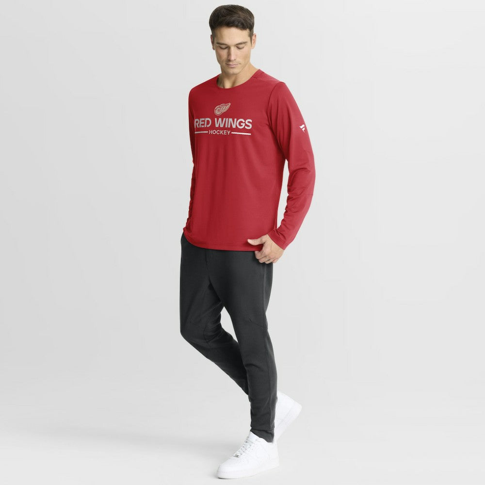NHL Red Detroit Red Wings Fanatics Authentic Pro Centennial Rink Tech Long Sleeve T-Shirt