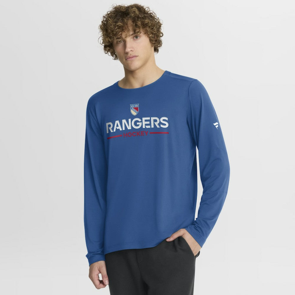 NHL Blue New York Rangers Fanatics Authentic Pro Rink Centennial Tech Long Sleeve T-Shirt