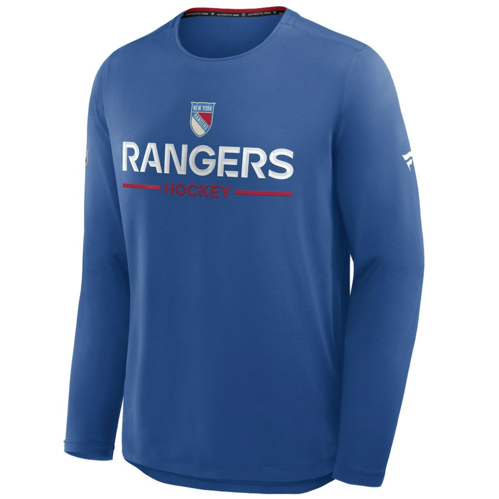 NHL Blue New York Rangers Fanatics Authentic Pro Rink Centennial Tech Long Sleeve T-Shirt