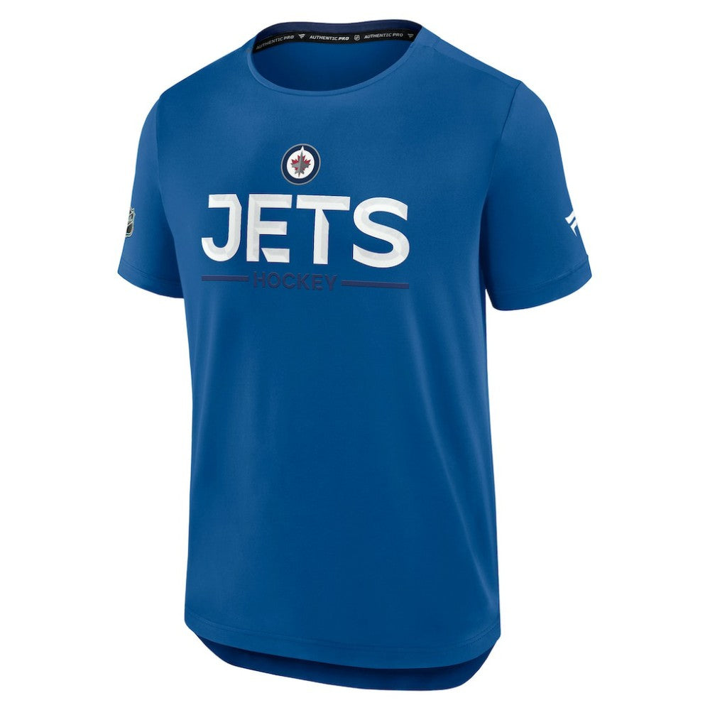 NHL Blue Winnipeg Jets Fanatics Authentic Pro Rink Tech T-Shirt