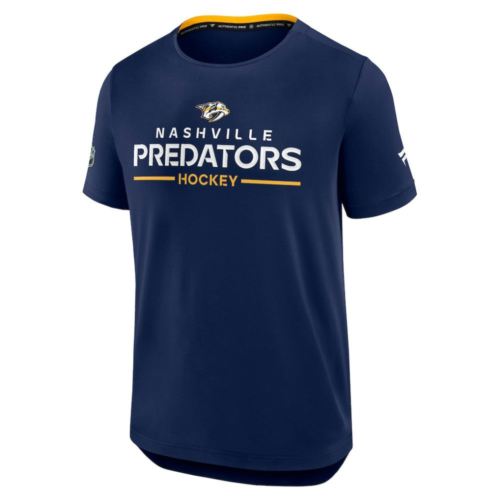 NHL Navy Nashville Predators Fanatics Authentic Pro Rink Tech T-Shirt
