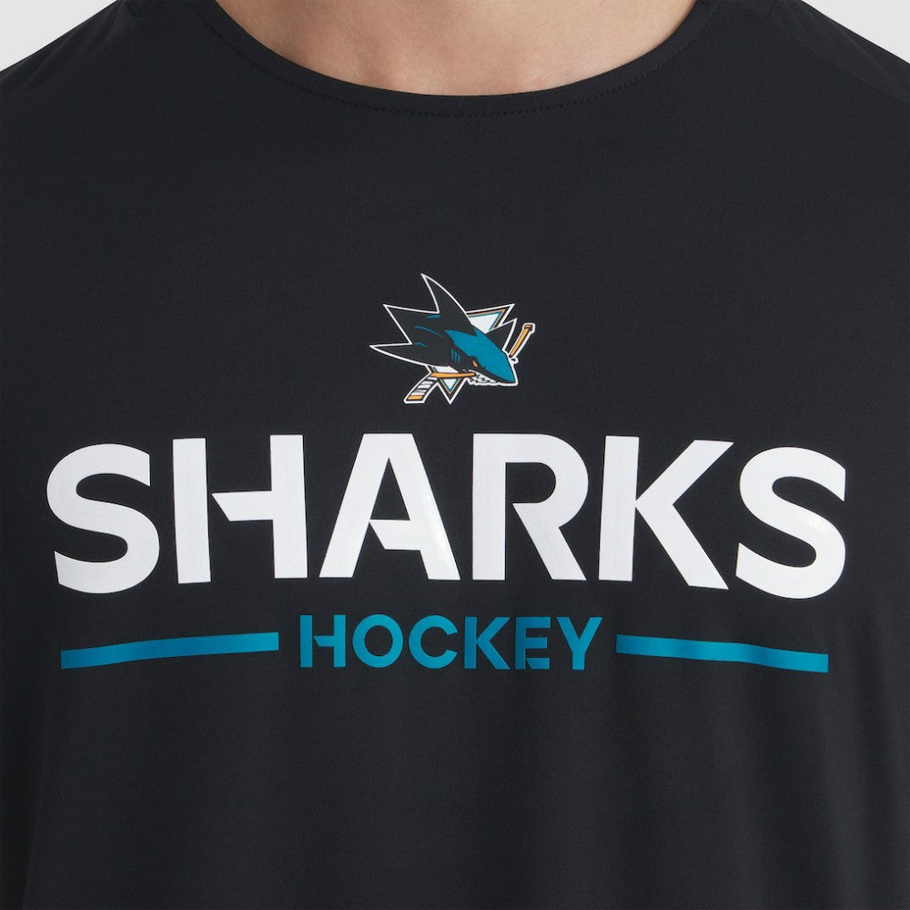 NHL Black San Jose Sharks Fanatics Authentic Pro Rink Tech T-Shirt