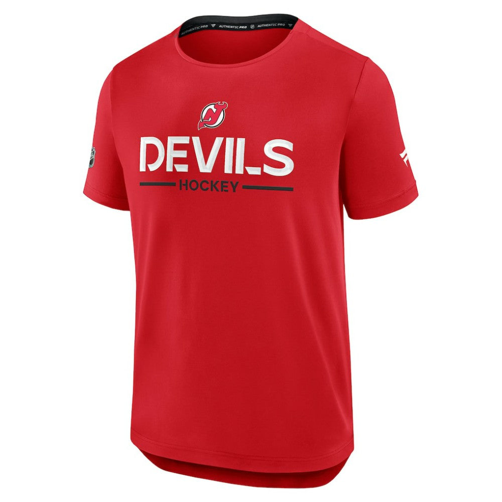 NHL Red New Jersey Devils Fanatics Authentic Pro Rink Tech T-Shirt