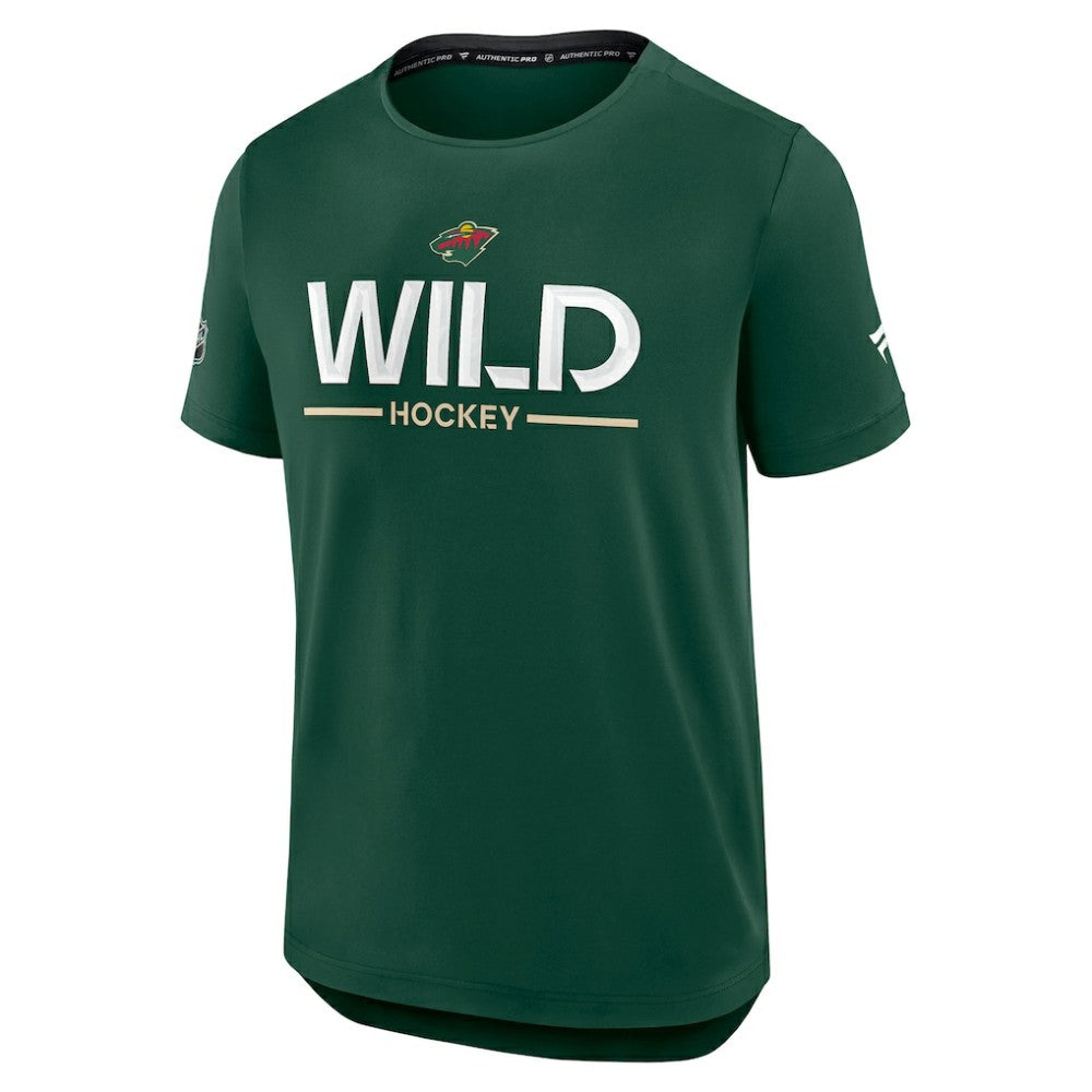 NHL Green Minnesota Wild Fanatics Authentic Pro Rink Tech T-Shirt