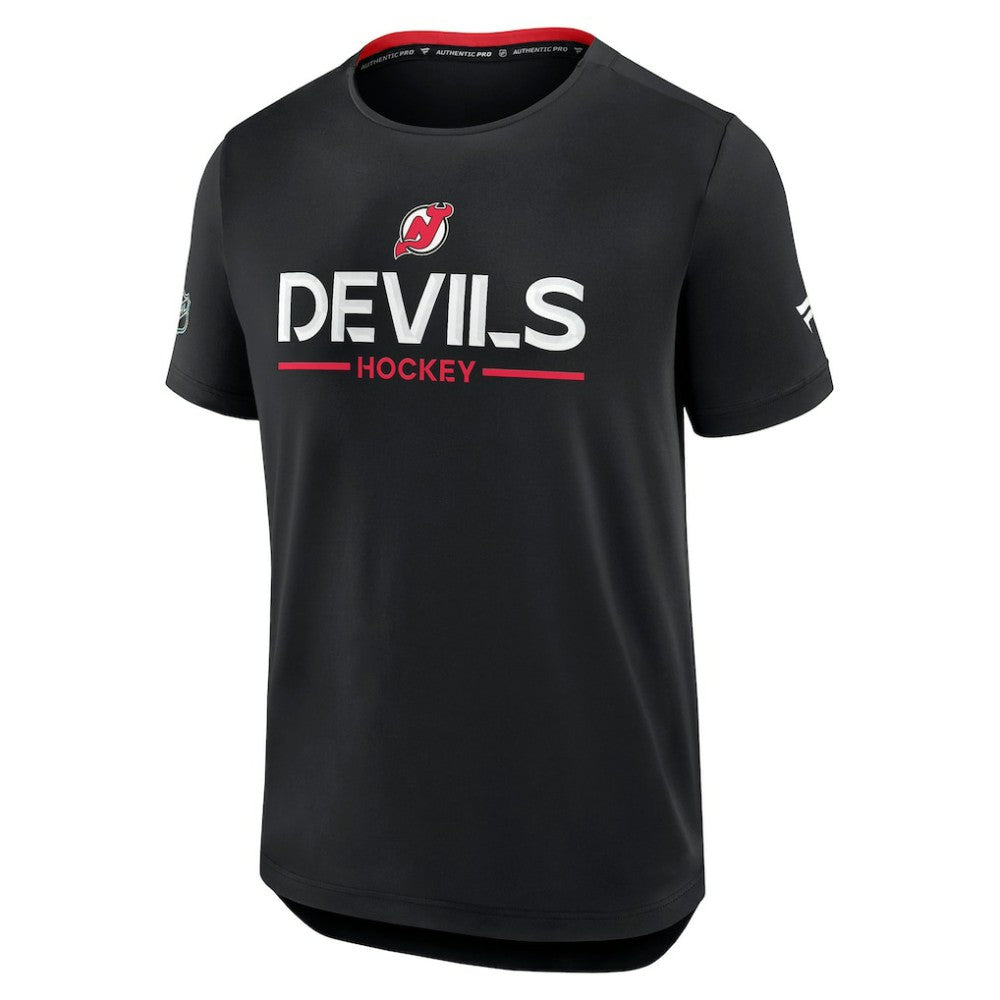 NHL Black New Jersey Devils Fanatics Authentic Pro Rink Tech T-Shirt