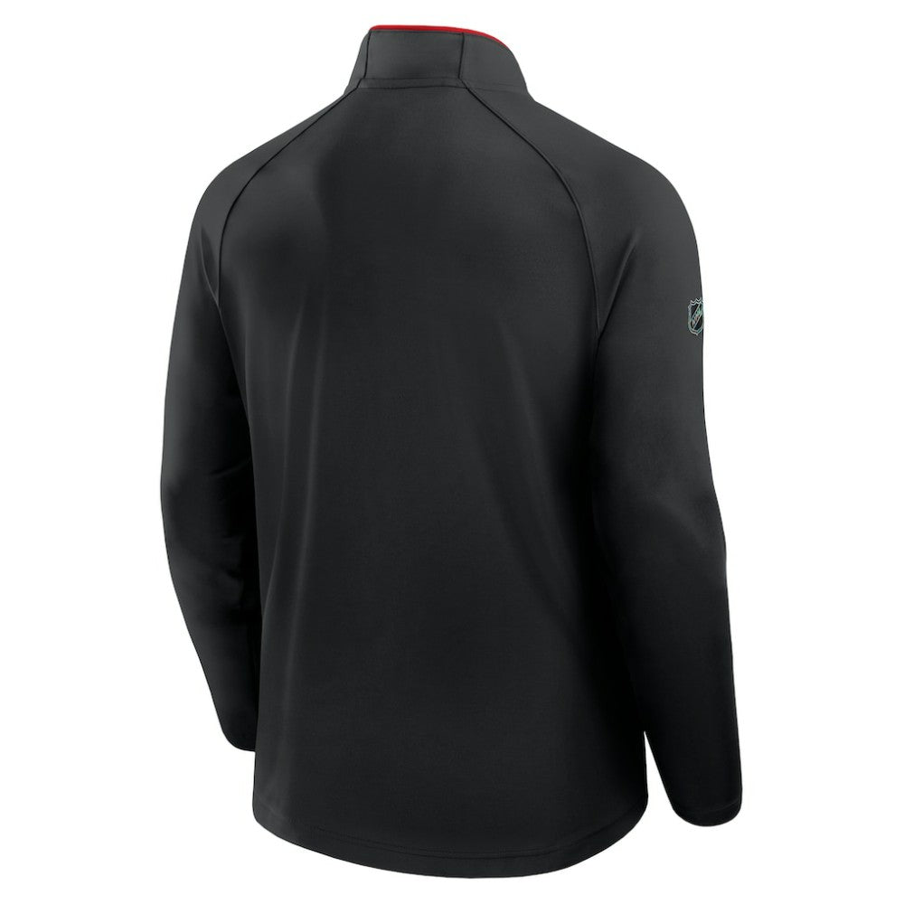 NHL Black Calgary Flames Fanatics Authentic Pro Rink Training Quarter-Zip Pullover