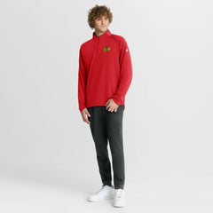 NHL Red Chicago Blackhawks Fanatics Authentic Pro Rink Training Quarter-Zip Pullover